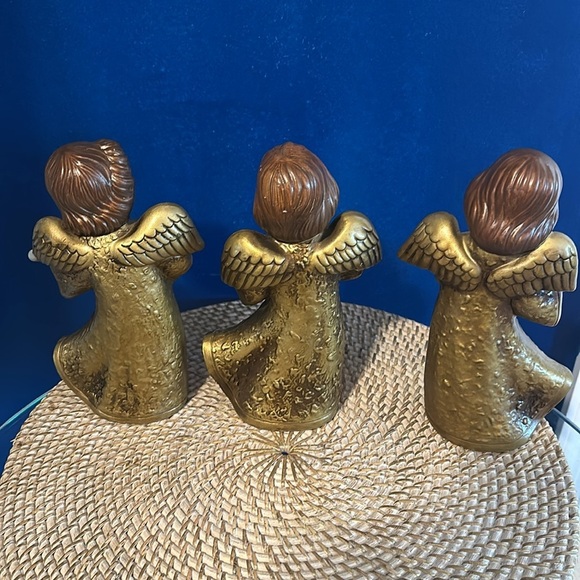 Vintage Angel Figurines by Brinn's Gold Paper Mache 1950's Made Christmas Decor - Picture 5 of 5